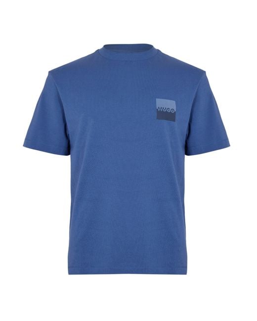 HUGO Blue Dusplito Short Sleeve Polo Shirt for men