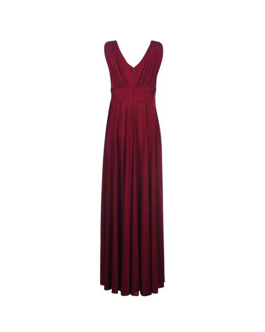 Biba Bridesmaid Deep V Maxi Dress in Red | Lyst UK