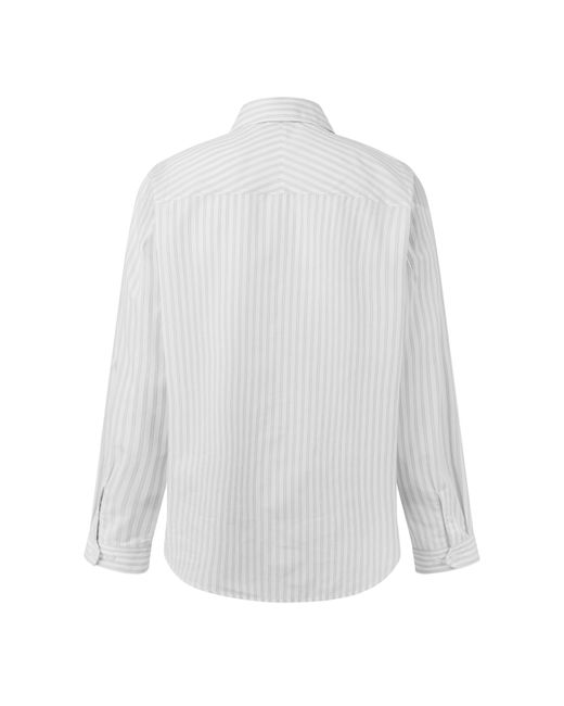 Represent White Pinstripe Long Sleeve Patterned Shirt for men