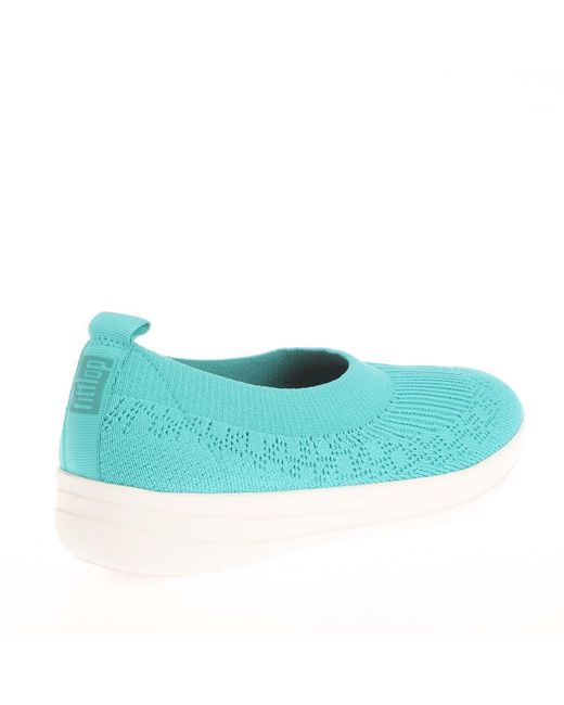 Fitflop Blue Uberknit Slip On Ballet Pumps