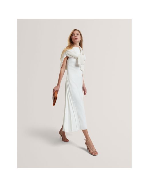 Ted Baker White Sleeveless Midi Tea Dress