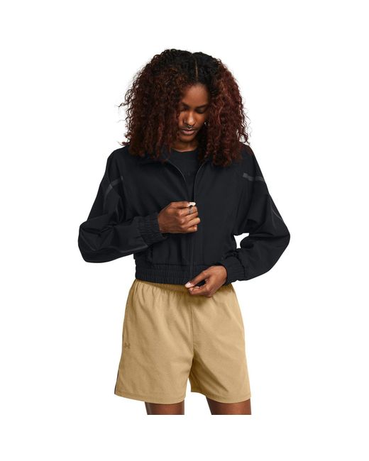 Under Armour Black Unstoppable Cropped Tracksuit Top