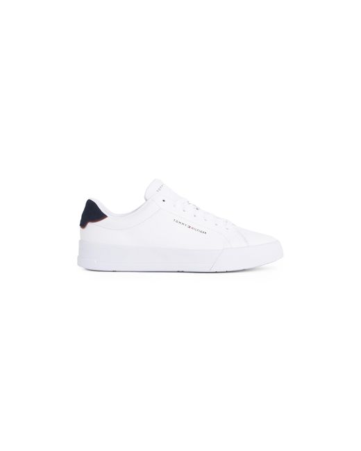 Tommy Hilfiger White Court Leather Low Top Trainers for men