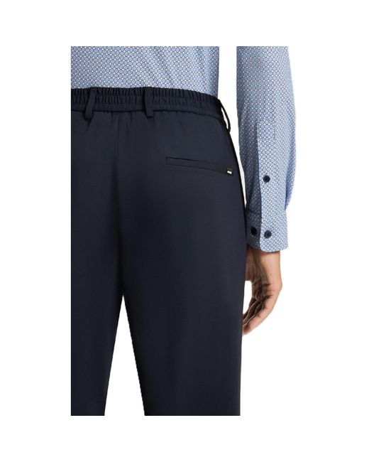 Boss Blue Straight Leg Trousers for men