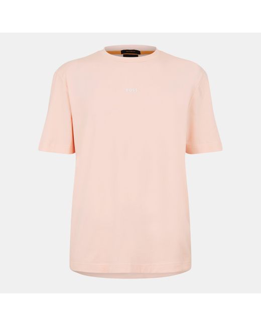 Boss Pink Oversized Tchup T-Shirt With Logo Detail for men