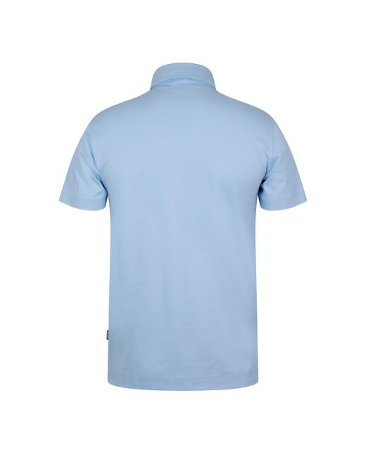 Boss Blue Short Sleeve Polo Shirt With Logo Detail for men
