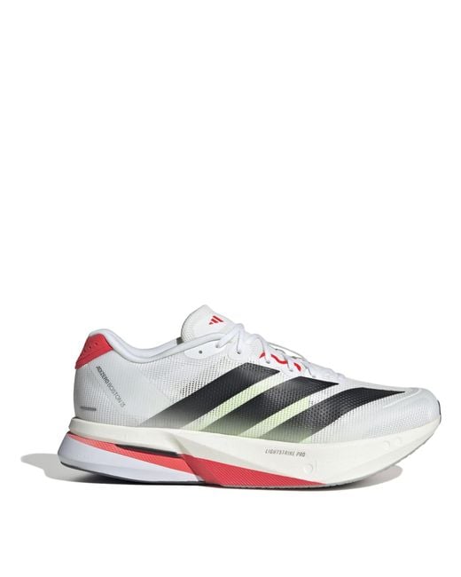 Adidas White Adizero Boston 13 Road Running Shoes