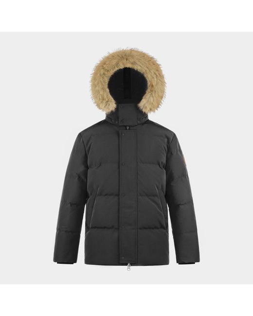 ARCTIC ARMY Black Muskox Waterproof Baffle Stitching Detachable Hood Parka for men