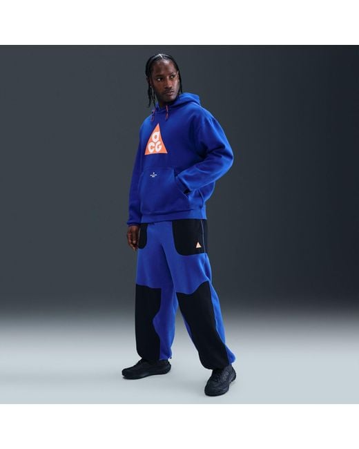 Nike Blue Inter Milan Se Acg Therma-Fit Soccer Pullover Hoodie for men