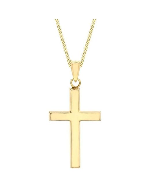 Be You Metallic 9ct Plain Cross Necklace