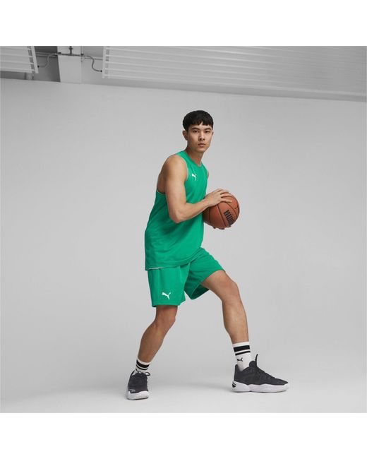 PUMA Green Hoops Team Practice Basketball Shorts for men
