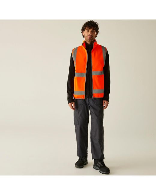 Regatta Orange Pro Hi-Vis Full Zip Gilet for men