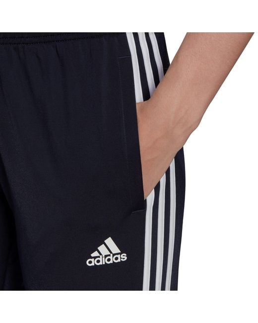 Adidas Blue Primegreen Essentials Warm-up Slim Tapered 3-stripes Track Pants