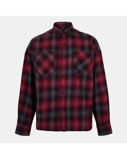 Good For Nothing Red Ombre Check Flannel Shirt for men