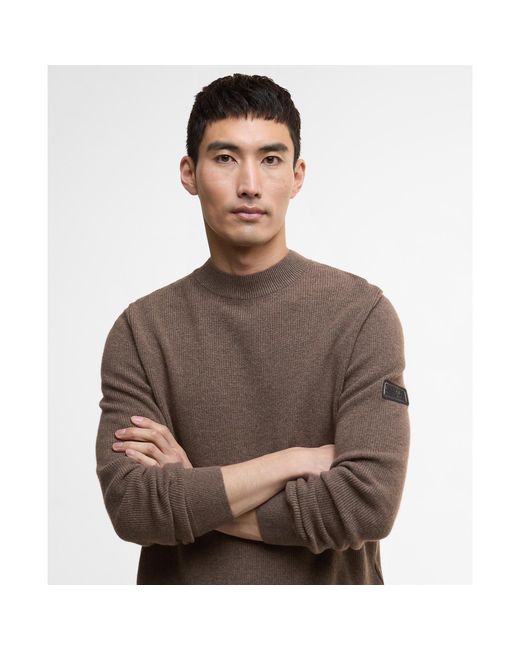 Barbour Brown Crawley Crew Neck Jumper for men