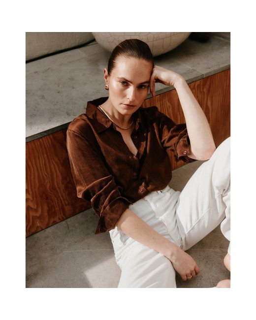 Nudea Brown Eco-Luxe Midi Shirt