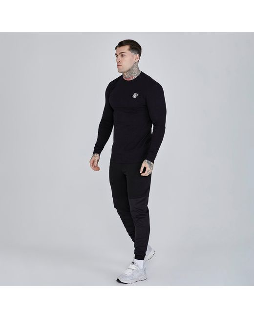 Siksilk Black Essential Long-Sleeve T-Shirt for men