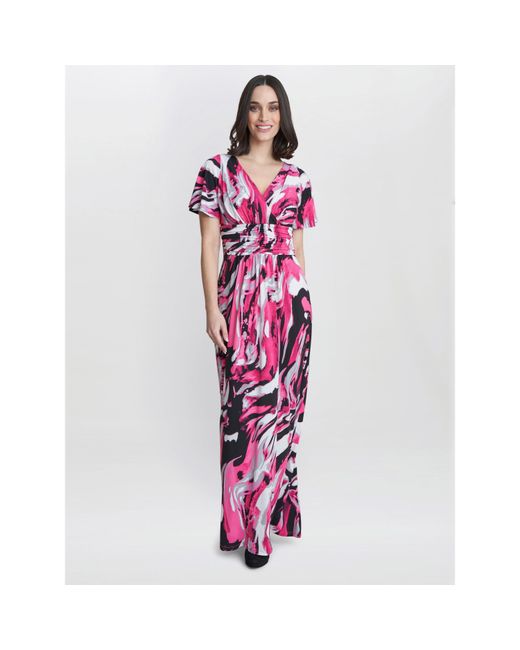 Gina Bacconi Red Fifi Jersey Maxi Dress