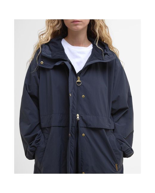 Barbour Blue Naboo Funnel Neck Long Sleeve Showerproof Rain Anorak