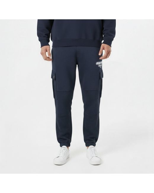 Jack Wills Blue Script Cargo Cotton Ribbed Cuffs Joggers for men