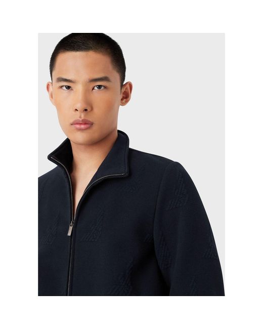 Emporio Armani Blue Bomber Jacket for men