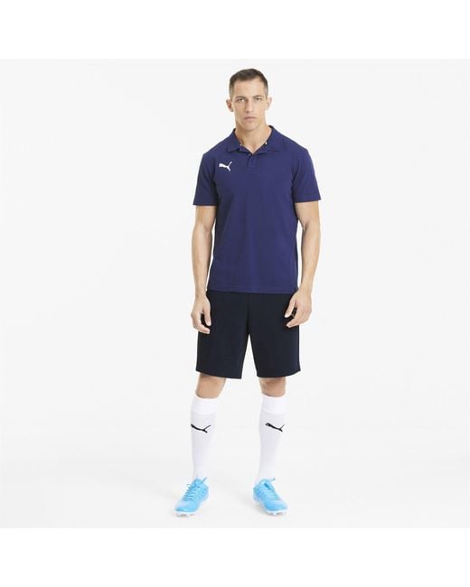 PUMA Blue Teamgoal 23 Casuals Jersey Jogger Shorts for men
