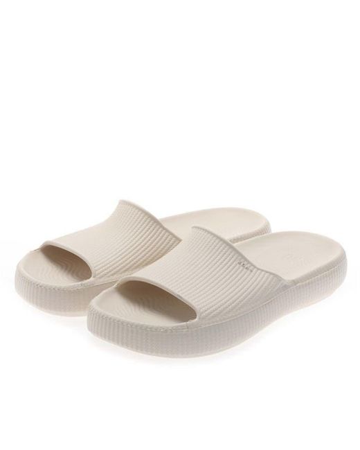 Zaxy White Leveza Slide Sandals