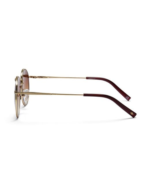 Umbro Brown Metal Round Sunglasses