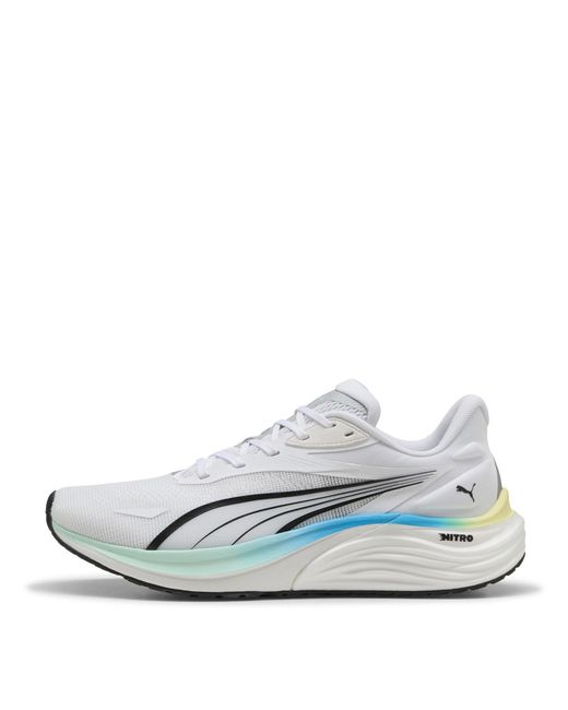 PUMA White Electrify Nitro 4 Running Shoes for men