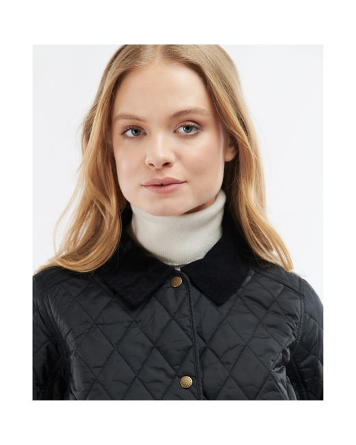 Barbour Black Annandale Diamond Quilted Long Sleeve Hip Length Jacket