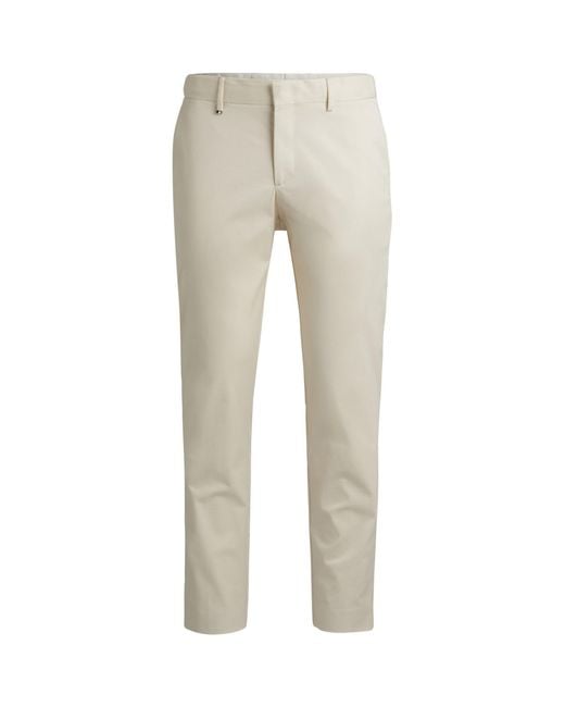 Boss Natural C-Genius-Dtl-243F Tailored Fit Straight Leg Trousers for men