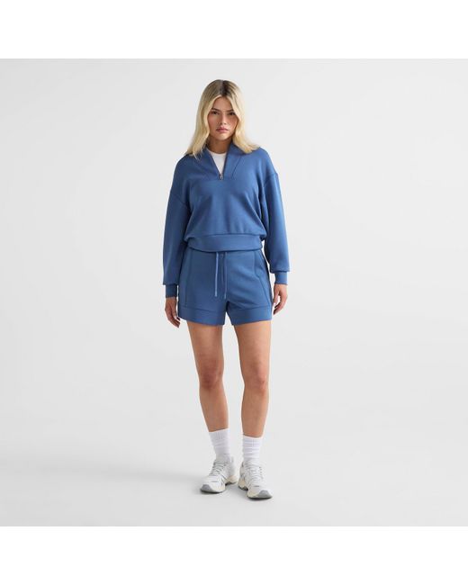 Varley Blue Fleece Jogger Shorts