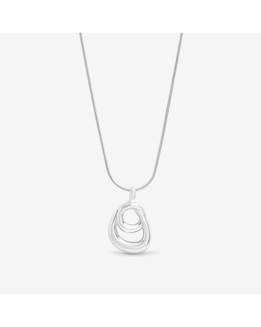 Simply Silver Metallic Sterling 925 Polished Swirl Pendant
