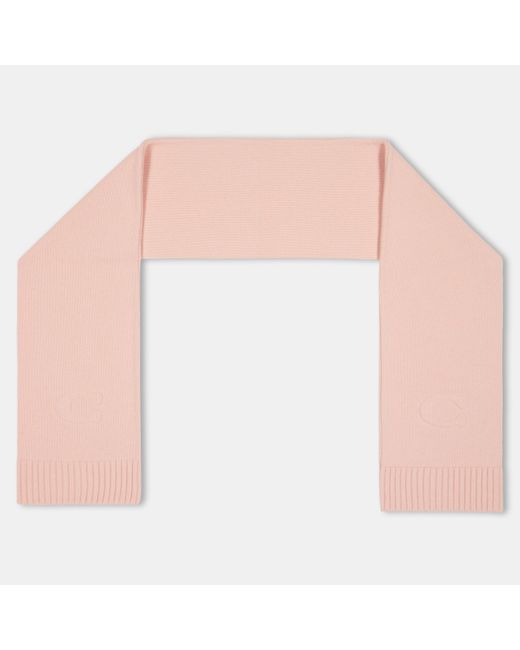 COACH Pink Embossed Knit Muffler