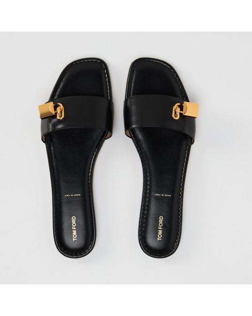 Tom Ford Black Flat Sandals