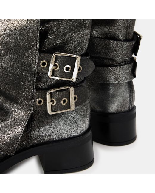 Steve Madden Black Bonfire Ankle Heeled Boots