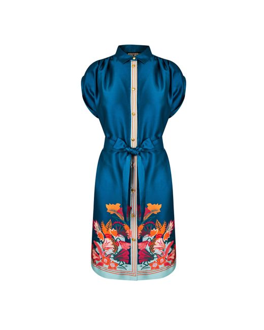 Biba Blue Border Print Tunic Dress