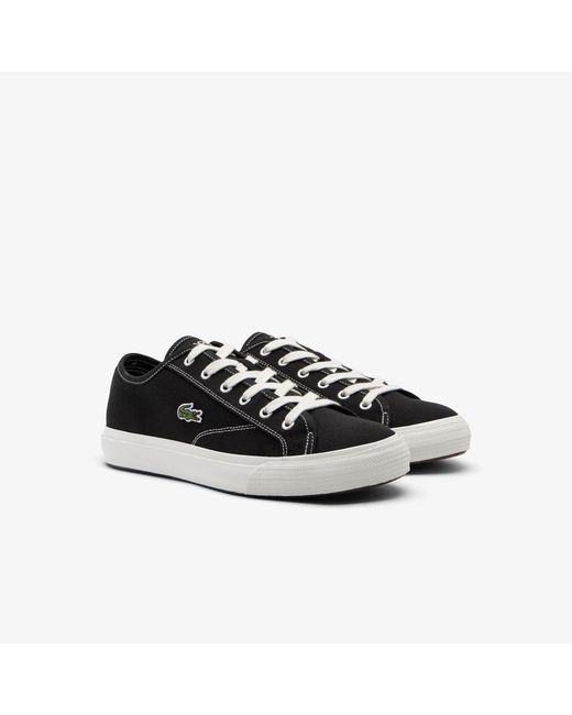 Lacoste Black Backcourt Canvas Low Trainers Size 7.5 for men