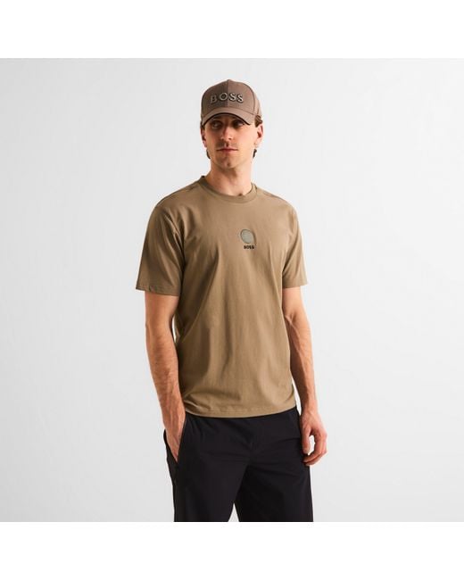 Boss Natural Golf Terrace Short Sleeve Top With Unique Front & Back Detail for men