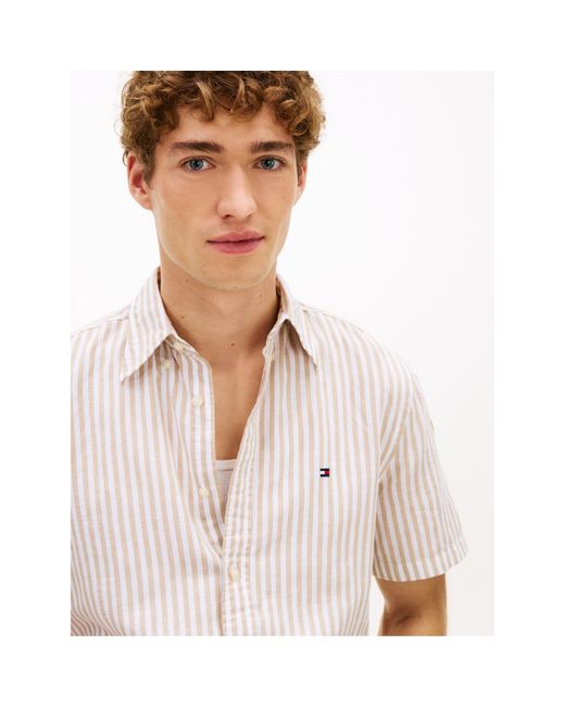 Tommy Hilfiger Pink Patterned Short Sleeve Shirt for men
