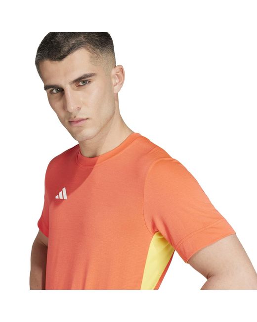 Adidas Orange Freelift Regular Fit T-Shirt for men