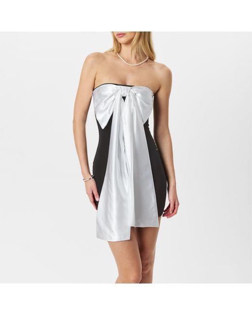 AX Paris Black Contrast Bow Detail Strapless Bodycon Mini Dress