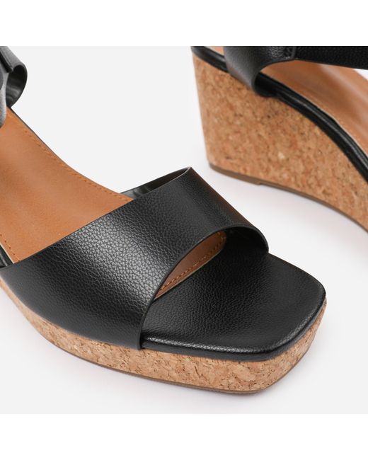 Where's That From Blackpu Giselle Wide-Fit Wedge Sandals With Buckle