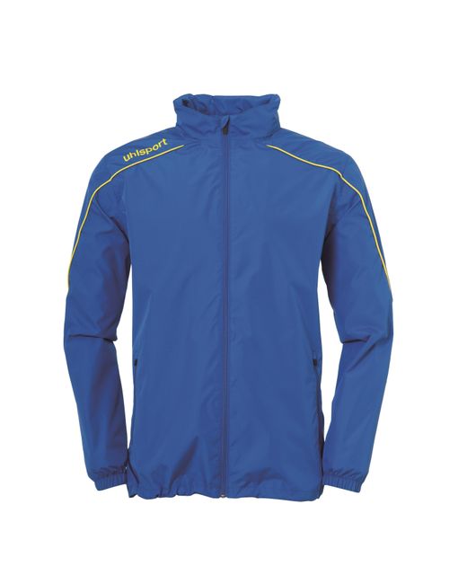 Uhlsport Blue Stream All Weather Water Resistant Concealed Hood Performance Training Jacket for men