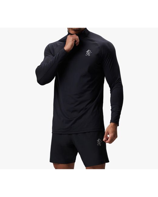 Gym King Blue Energy Zipped Funnel Performance Tracksuit Top for men