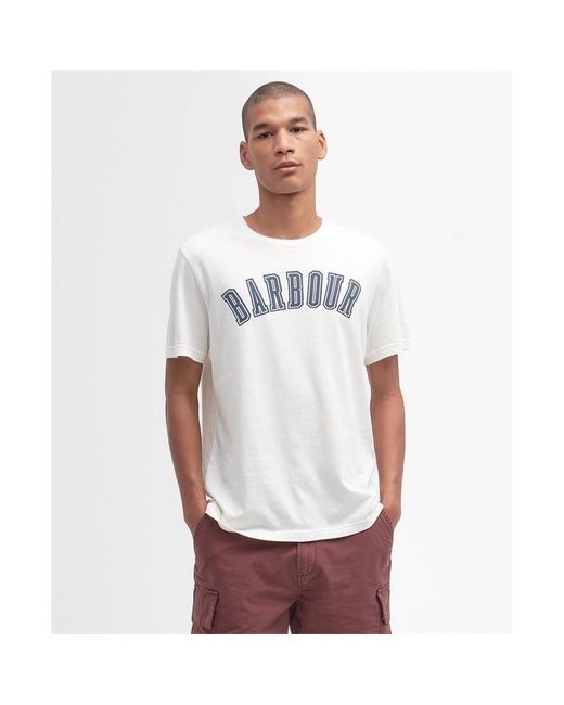 Barbour White Stockland Graphic T-shirt for men