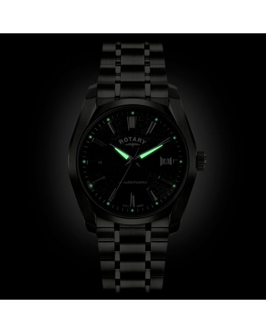 Rotary Metallic Lumen Dial Ss Bracelet Watch for men