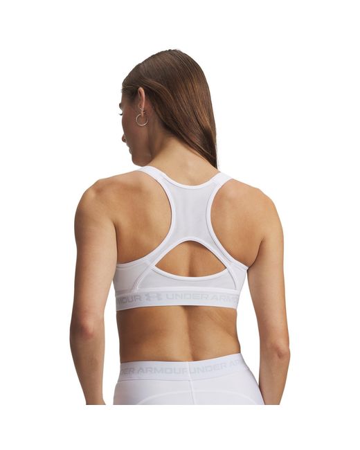 Under Armour White Heatgear Crossback High Sports Bra Halo