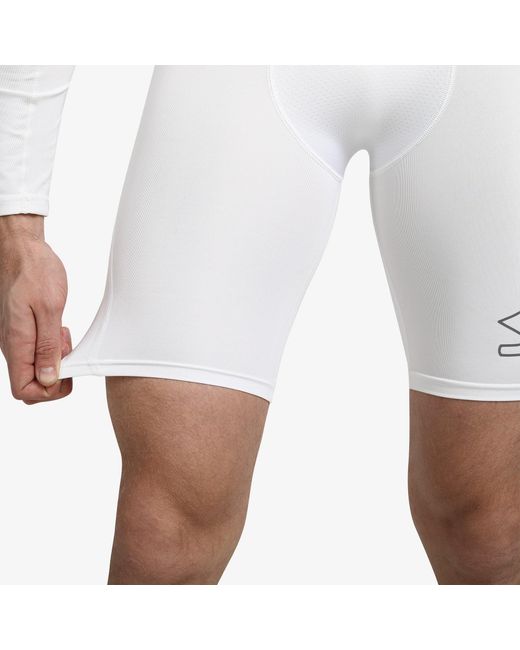 Shrey White Intense Baselayer Shorts for men