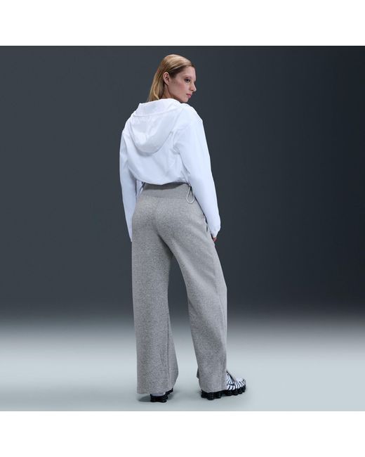Nike Gray Sportswear Phoenix Fleece High-Waisted Wide-Leg Sweatpants